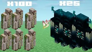 100 IRON GOLEM VS 25 WARDEN. MINECRAFT BATTLE
