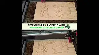 Bee Figurines Laser Cut with YoraHome CO2 Laser Cutter