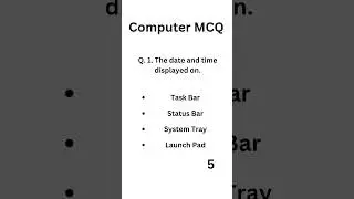 The date and time displayed on. Computer Fundamental MCQ.