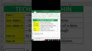 Keyboard shortcuts in Excel |EXCEL IN HINDI EXCEL| 