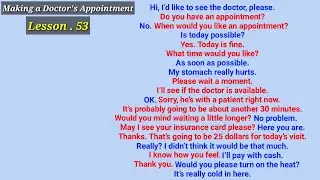 Making a Doctor's Appointment Conversation in English | Listening and Speaking - Lesson 53