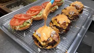 Bacon Double Dip Cheeseburger / 베이컨 더블 딥치즈 버거 / Korean Burger Shop