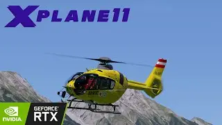 X Plane 11 EC 135 T3 Landing at LKH Innsbruck