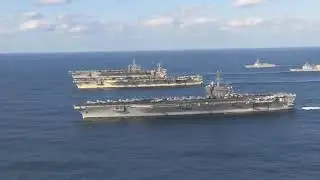 Three U.S. Aircraft Carriers Join Forces Near North Korea - Military News