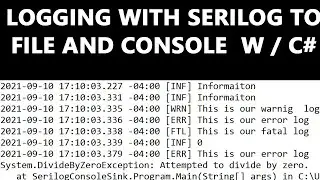 Logging To File In C# Console