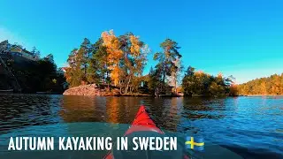 Autumn Serenity: Kayaking in Stockholm's Nacka - Vibrant Fall Colors of Sweden 🇸🇪 | 4K