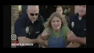 Handcuffed woman crying during arrest