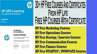 Free HP Courses with Certificate | 30+ HP Free Courses & Certificate from HP Life | Free Certificate