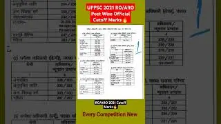 UPPSC RO/ARO 2021 Final Post Wise Official Cutoff Marks🔥||