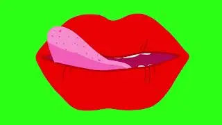 Cartoon Love Kiss Lips Animation Green Screen