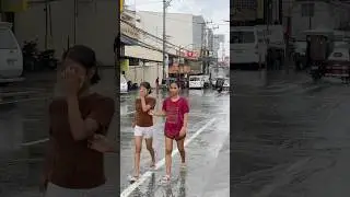 Would you visit the Philippines during TYPHOON season? 🇵🇭 #philippines #rainwalk #streetwalk #rain