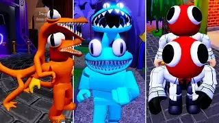 Playing as RED, CYAN and ORANGE in one game Rainbow Friends Chapter 2 Full Gameplay