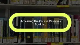 Accessing the Course Reserves Booklist at NewSchool