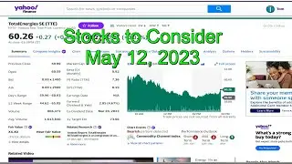 Stocks to Consider May 12, 2023