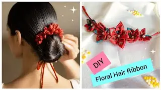 DIY floral Hair Ribbon Tutorial 🎀✨
