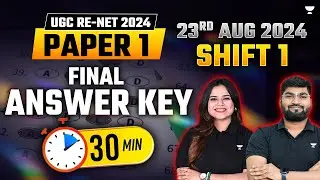 UGC NET 2024 Shift 1 Answer Key | UGC NET August 2024 23rd August Live Paper Analysis