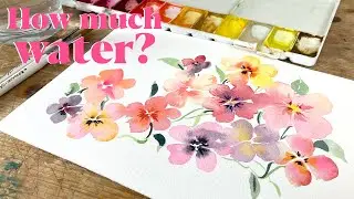 How Much WATER is BEST for WATERCOLOURS? (Beginner Tips!) - FIXED AUDIO