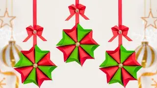 DIY Christmas Hanging Paper Craft – No Tools Needed! 🎄 Handmade Holiday Decor Made Easy!