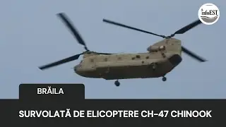 Elicoptere CH 47 Chinook survolând Brăila