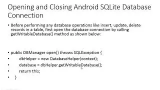 Opening & Closing a Database in Android [UR] Module 3 Lecture 9 ZE - 237