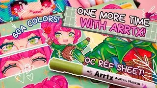 One more time w/ ARRTX! 🌸 Painting with ACRYLIC MARKERS | ref sheet #arrtx60a #arrtxacrylicmarkers