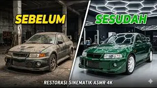 ASMR Full Restoration: Abandoned 1999 Lancer Evo VI to British Racing Green | 4K Cinematic