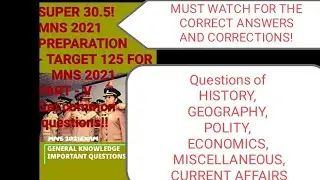 MILITARY NURSING SERVICES ( MNS ) EXAMINATION 2021 IMPORTANT QUESTIONS | PART - 5