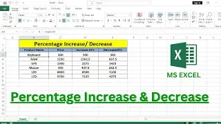 Calculate Percentage Increase & Decrease in Microsoft Excel | Percentage Increase & Decrease formula