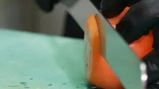 Slicing a Tomato 01 / Free Stock Footage (1080p)