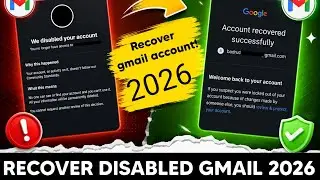 How to Recover Gmail Account Successfully (2026 Guide) | Recover Disabled or Hacked Google Account! 
