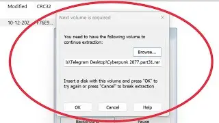 Pc Fix Next volume is required You need to have the following volume to continue extraction Insert