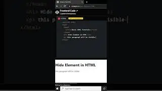 Hide element in HTML|| basic HTML tutorial