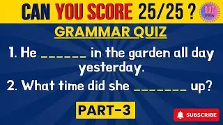 Mixed Grammar Quiz Part 3 For English Learners 🧠| 25 Questions