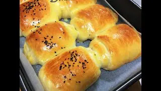 免揉鸡肉面包 Dinner Rolls | No Knead Chicken Cheese Dinner Rolls  | No Knead Chicken Bun
