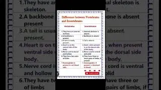 difference between vertebrates and invertebrates