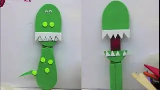 Make a Punky Pop Up Puppet Green Dinosaur