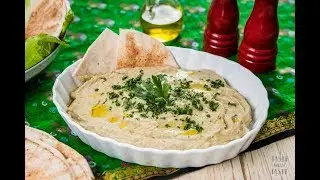 Hummus de Berenjena. Receta vegetariana fácil de preparar.