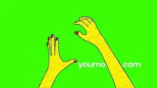 Yellow Cartoon Hand Gesture Animation Green Screen – 2D FX