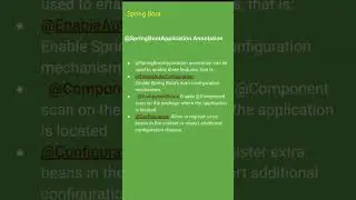 Spring boot | Spring boot Application annotations 