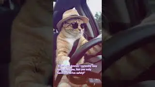 "Even a cat knows— Drive safely!"#funny #driver #catdriver