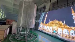 Cylindrical LED transparent screen