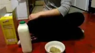 me making a bowl of cereal :] (is cut off at the end)