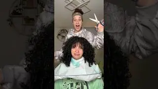GIVING MY SISTER A WOLF CUT FOR CURLY HAIR!! #haircut #curlyhair #hairtransformation