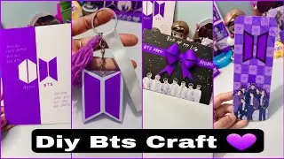 BTS DIY EASY AT HOME | BTS CRAFT | BTS PAPERCRAFT | 5 BTS DIY CRAFT 💜💜