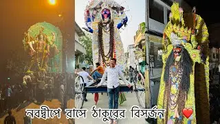 নবদ্বীপে রাসে ঠাকুরের বিসর্জনে হলো বিপদ 😥😥