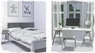A WHITE BEDROOM || The Sims 4: Speed Build + CC LINKS