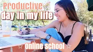 productive day in my life: online college classes & study date with me at Starbucks (vlog)