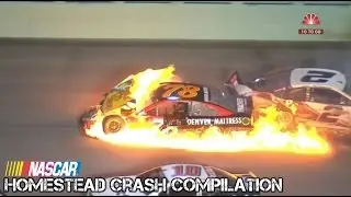 Nascar - 2016 - Homestead - Crash Compilation (Original Sound - No Music)