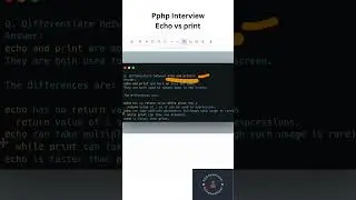 php Interview Echo vs print | php interview