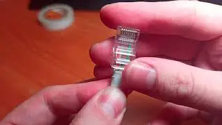 Обжимка четырехжильного интернет кабеля стандартным RJ45